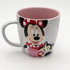 Disney Parks  Minnie Mouse and‎ Figaro Pink and White Mug "Beauty Sleep ?